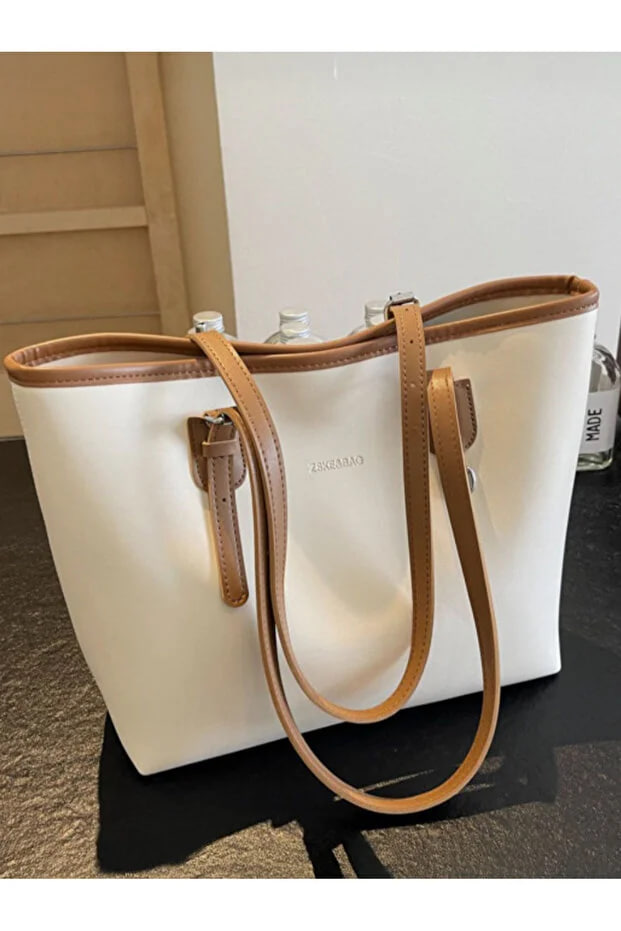 Styli Two Tone Tote Bag with Double Handles