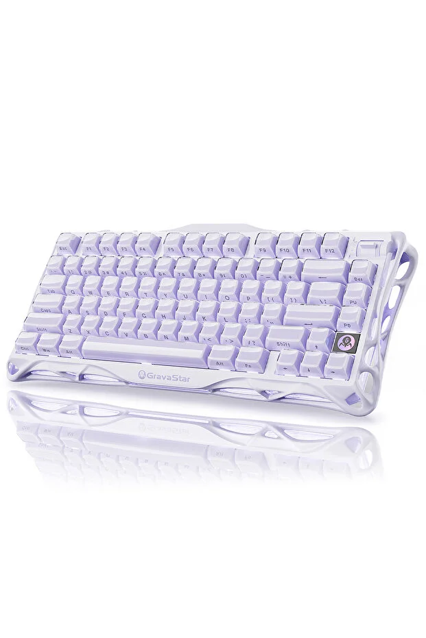 Gravastar Mercury K1 Rgb Wireless Mechanical Gaming Keyboard, English Q, Lavender Purple